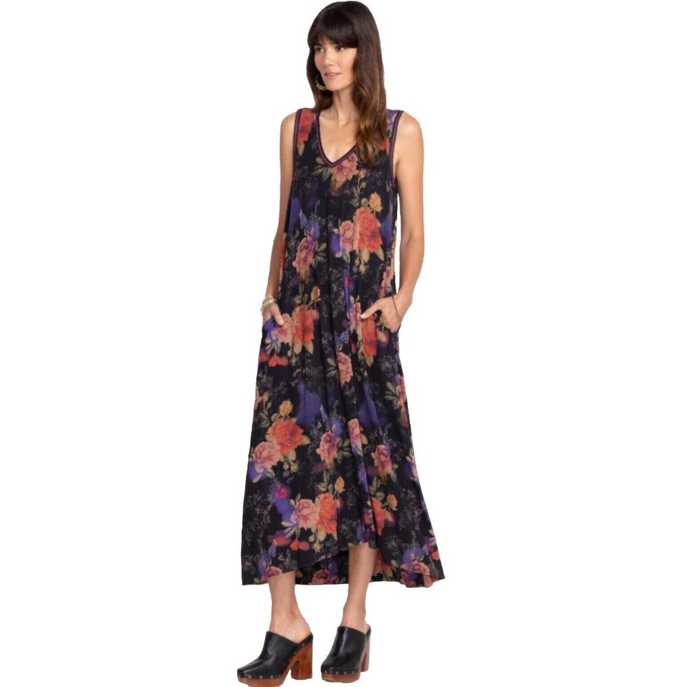 Johnny Was Bossa Nova V-Neck Maxi Dress Boho Chic XS EUC!